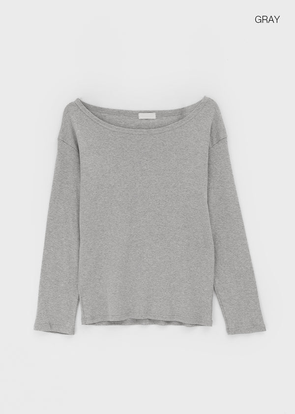 Jegle Basic Loose Fit Long Sleeve T-shirt