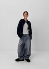 Long Show Wide Semi-balloon Denim Pants