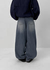 Long Show Wide Semi-balloon Denim Pants