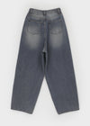 Long Show Wide Semi-balloon Denim Pants