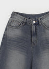Long Show Wide Semi-balloon Denim Pants