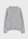 Cowl-lun Button Wool Loose-fit Knit