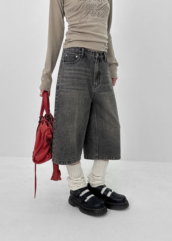 Runong Slit Slim Lettering Long Sleeve T-shirt