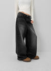 Thick Washed Wide Denim Pants