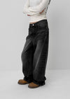 Thick Washed Wide Denim Pants