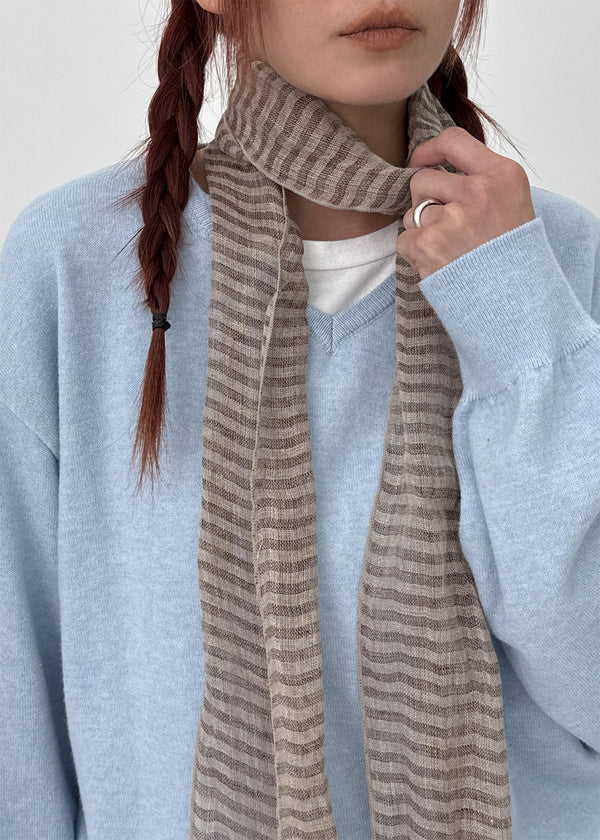 Roruto Striped Scarf (100% Linen)