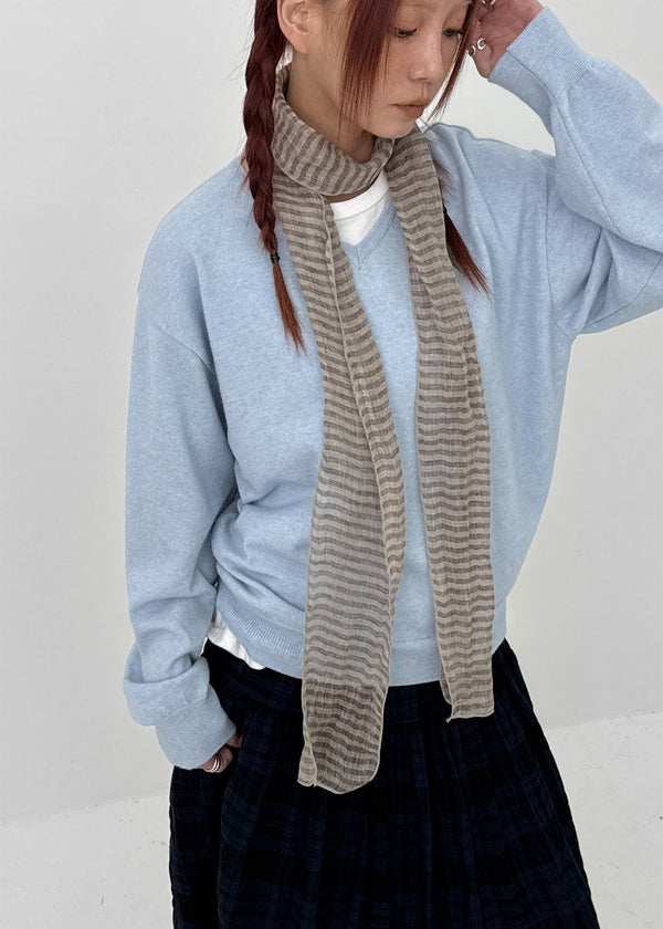 Roruto Striped Scarf (100% Linen)