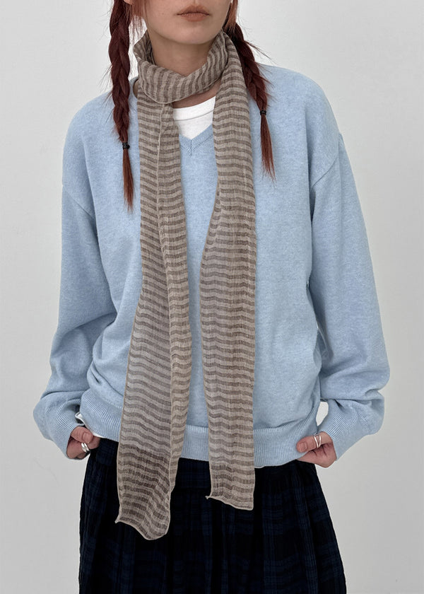 Roruto Striped Scarf (100% Linen)