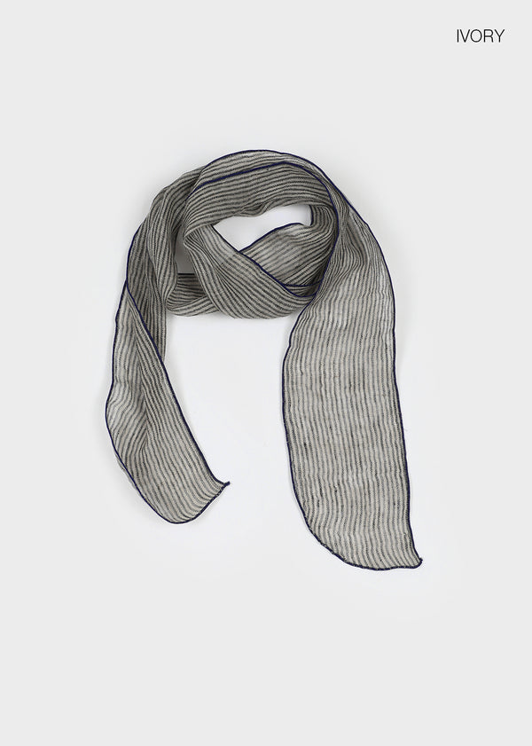 Roruto Striped Scarf (100% Linen)