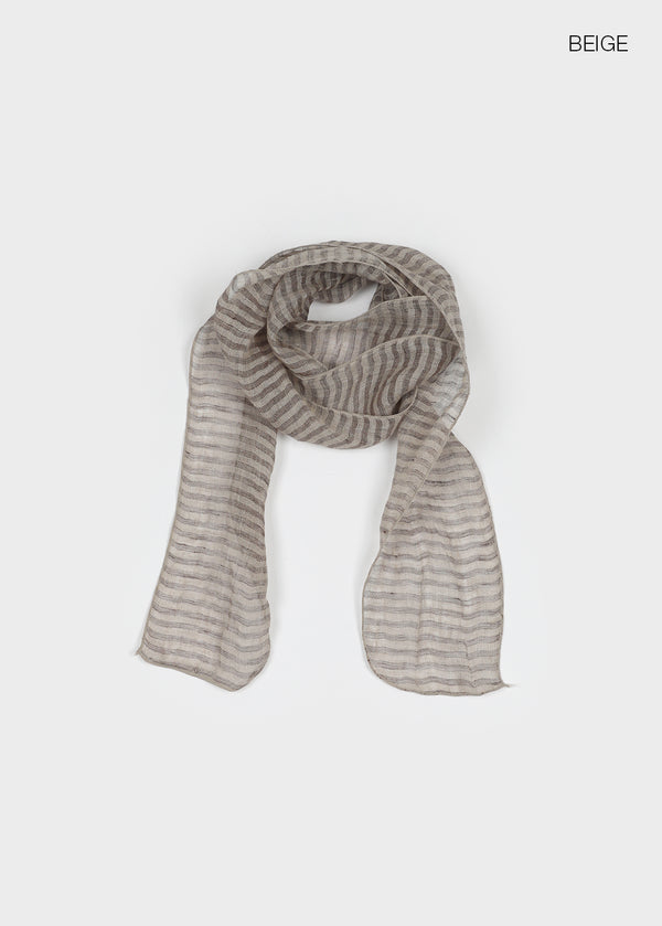 Roruto Striped Scarf (100% Linen)