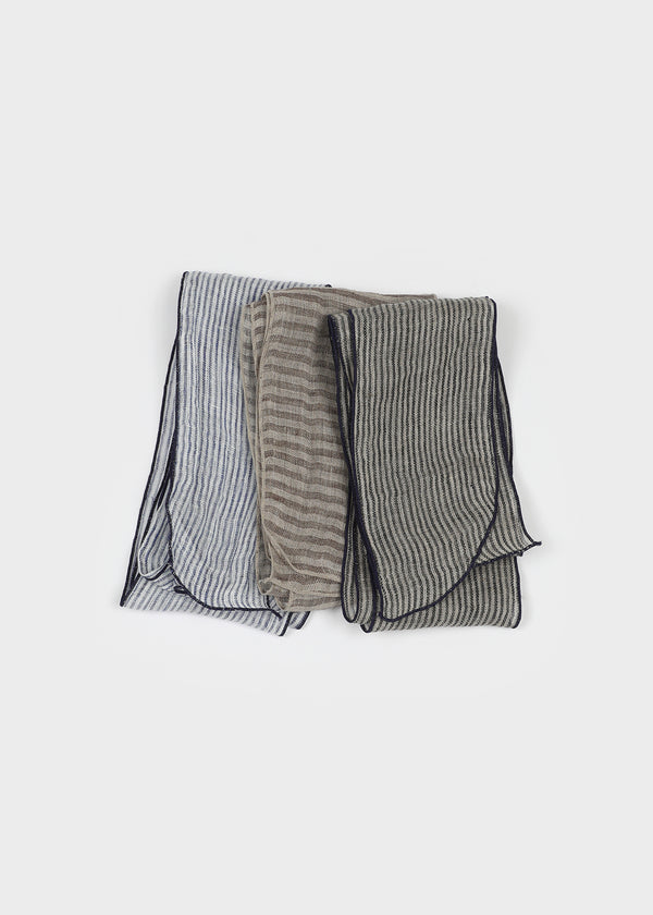 Roruto Striped Scarf (100% Linen)