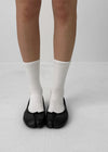 Ribbed Cotton-Spandex Crew Socks