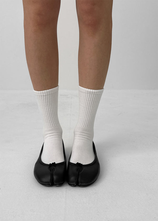 Ribbed Cotton-Spandex Crew Socks