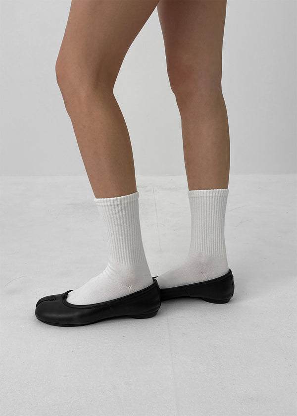 Ribbed Cotton-Spandex Crew Socks