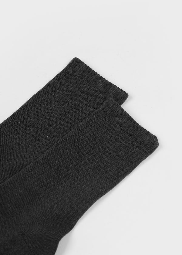 Ribbed Cotton-Spandex Crew Socks