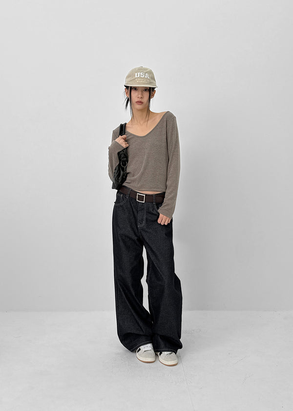 Deansi Non-fade Raw Balloon Denim Pants