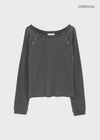 Firrell Snap Button Waffle Long Sleeve T-shirt