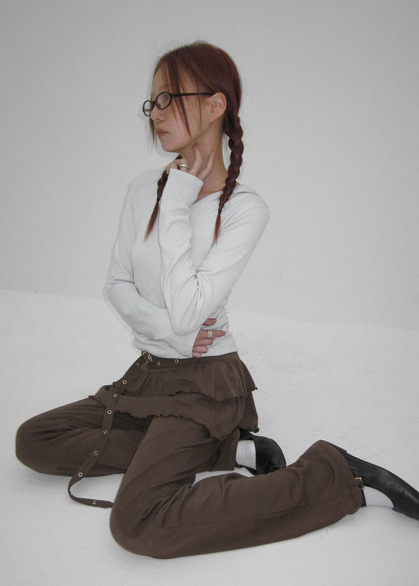 Ppoia U-Neck Long Sleeve Hoodie