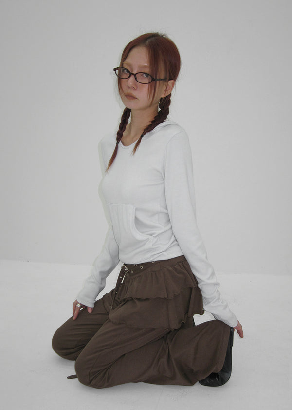 Ppoia U-Neck Long Sleeve Hoodie