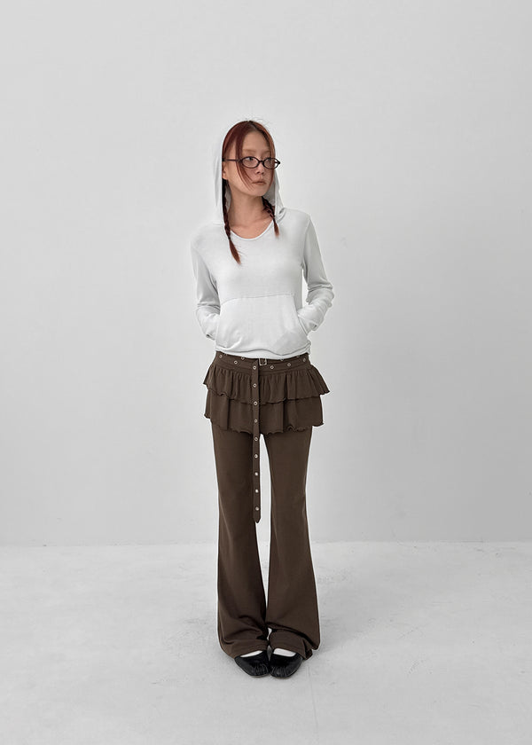 Ppoia U-Neck Long Sleeve Hoodie