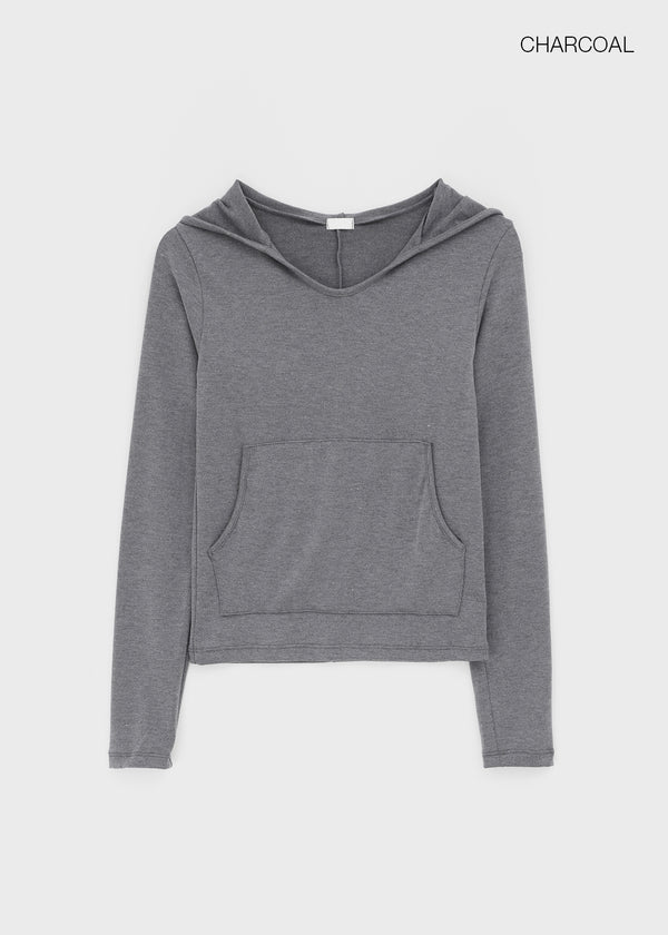 Ppoia U-Neck Long Sleeve Hoodie