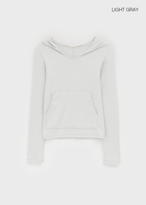 Ppoia U-Neck Long Sleeve Hoodie