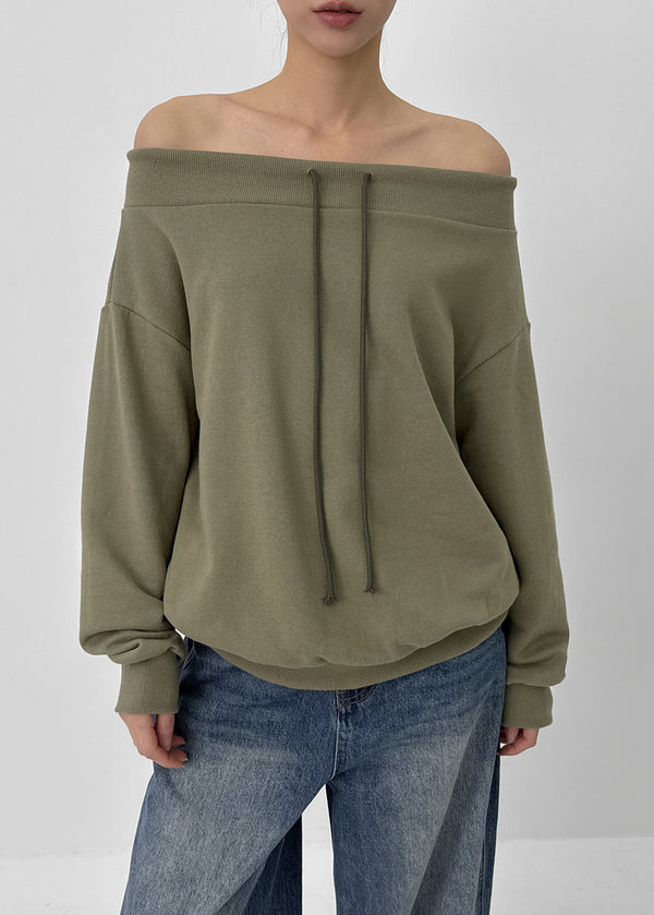 Lecha Strap Off-shoulder Man-to-man