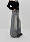Oladi Washed Wide Bootcut Denim Pants