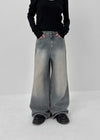 Oladi Washed Wide Bootcut Denim Pants