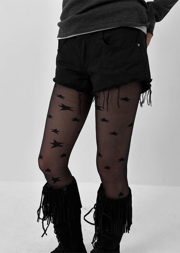 Kva Low-waist Cutting Cotton Shorts