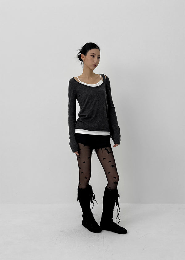 Kva Low-waist Cutting Cotton Shorts