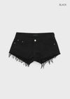 Kva Low-waist Cutting Cotton Shorts