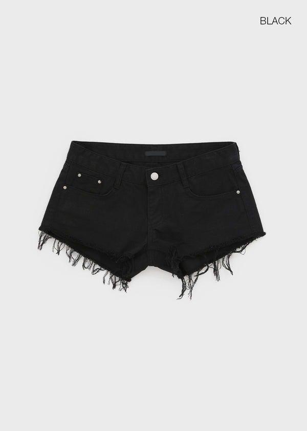 Kva Low-waist Cutting Cotton Shorts