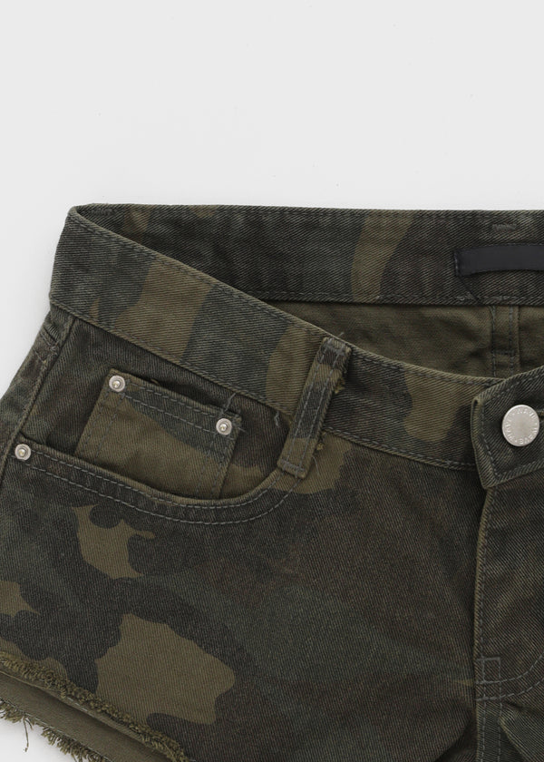 Kva Low-waist Cutting Cotton Shorts