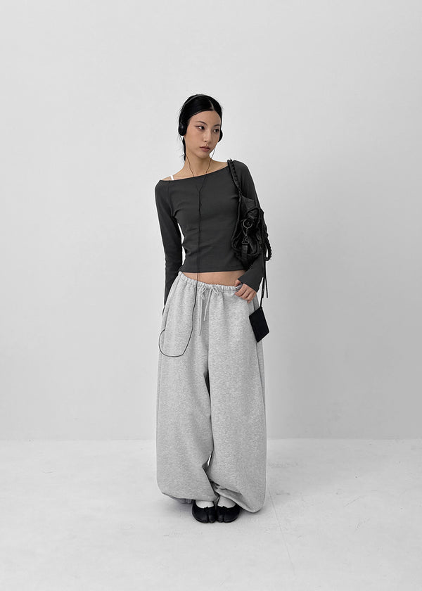 (UNISEX) Furry Overfit Jogger Banding Pants
