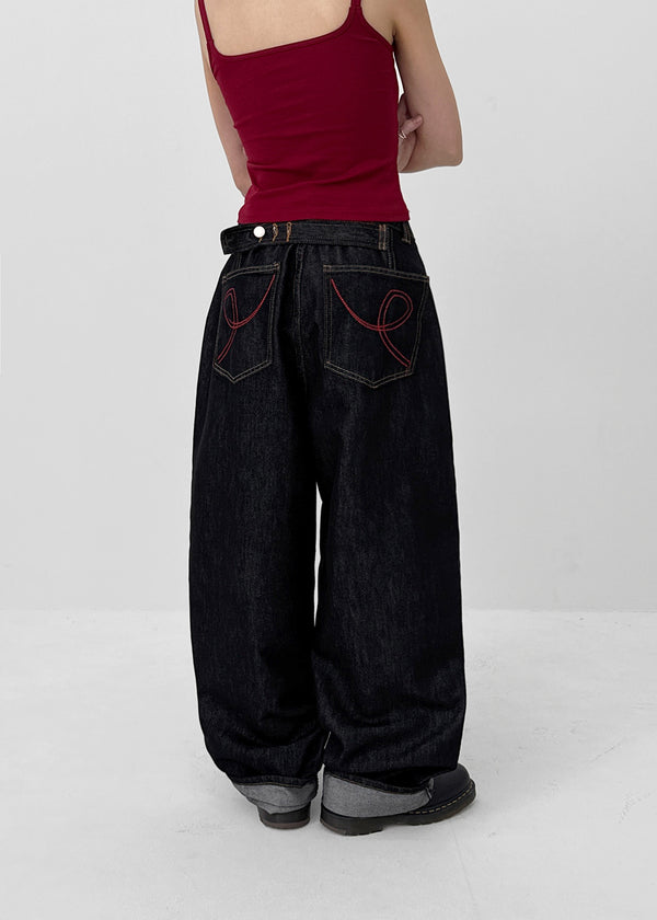 Kelube Bijo Raw Wide Denim Pants