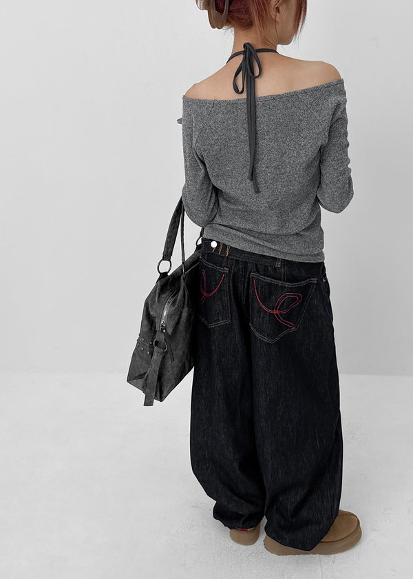 Kelube Bijo Raw Wide Denim Pants