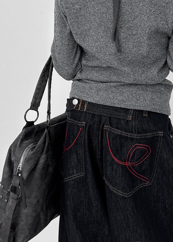 Kelube Bijo Raw Wide Denim Pants