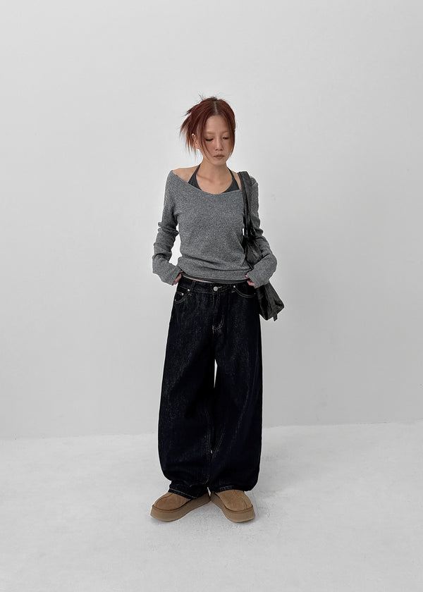 Kelube Bijo Raw Wide Denim Pants