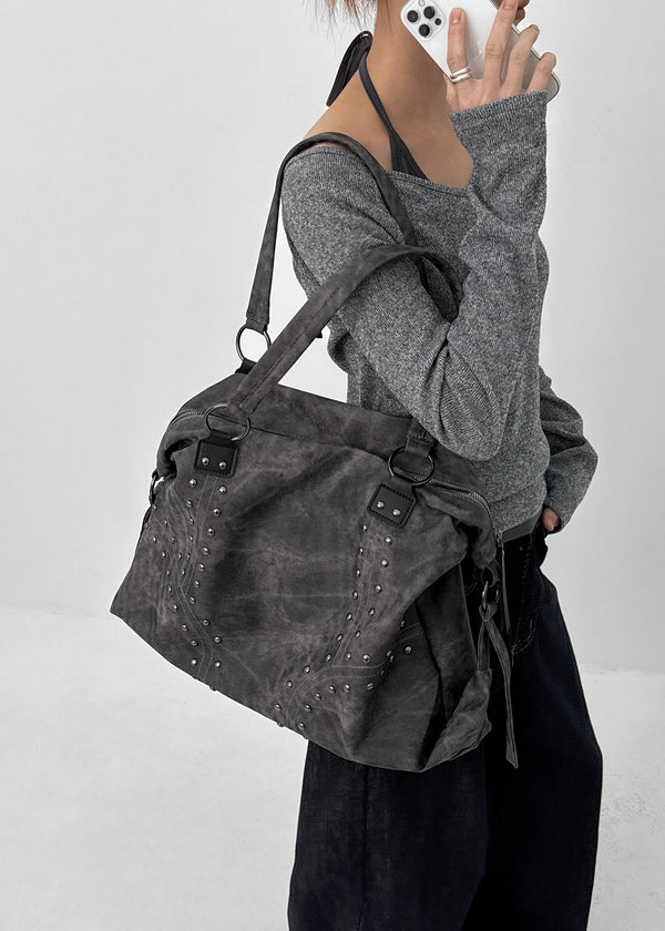 Beekman Studded Vintage Leather Shoulder Bag