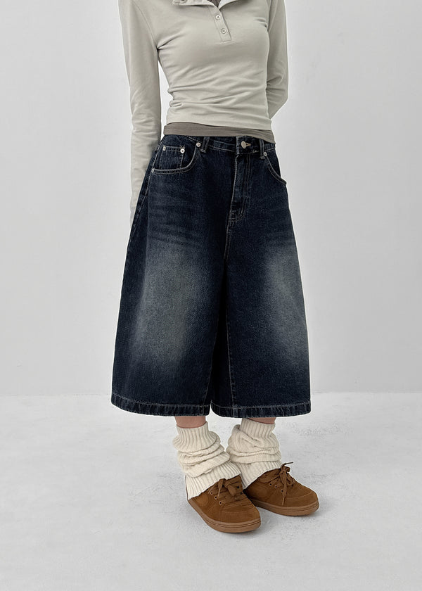 Deanjoy Washed Bermuda Denim Pants
