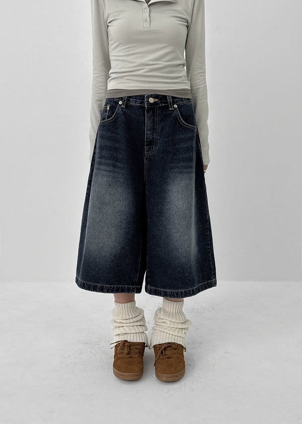 Deanjoy Washed Bermuda Denim Pants