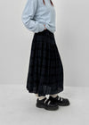 Enmic Banding Check Midi Skirt