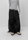Bigging Stripe Non-fade Raw Wide Denim Pants