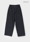 Bigging Stripe Non-fade Raw Wide Denim Pants