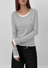 Suki Layered Tencel Long Sleeve T-shirt (30% Wool)