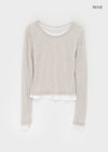 Suki Layered Tencel Long Sleeve T-shirt (30% Wool)