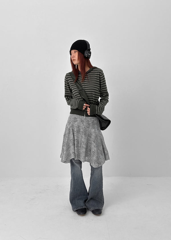 Tios Ribbon Bootcut Denim Pants