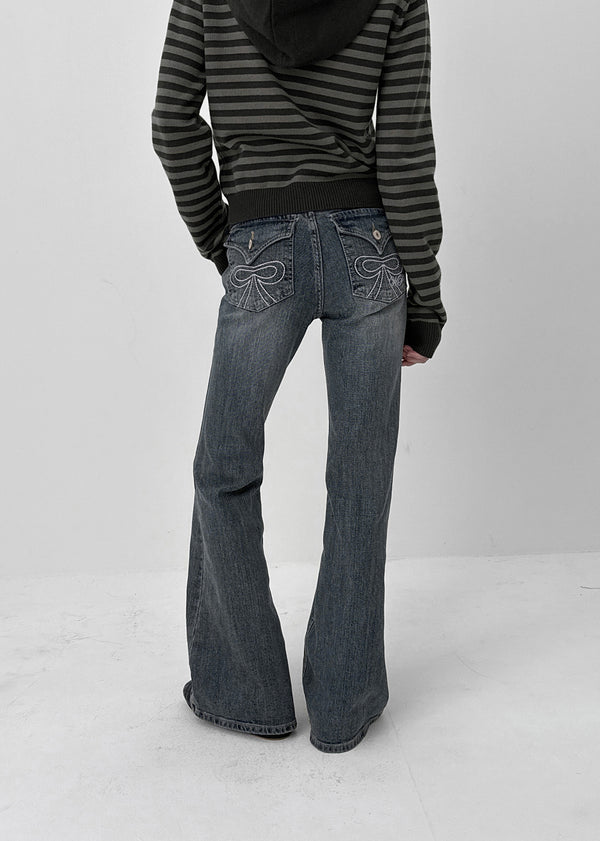 Tios Ribbon Bootcut Denim Pants