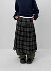 Enmic Banding Check Midi Skirt
